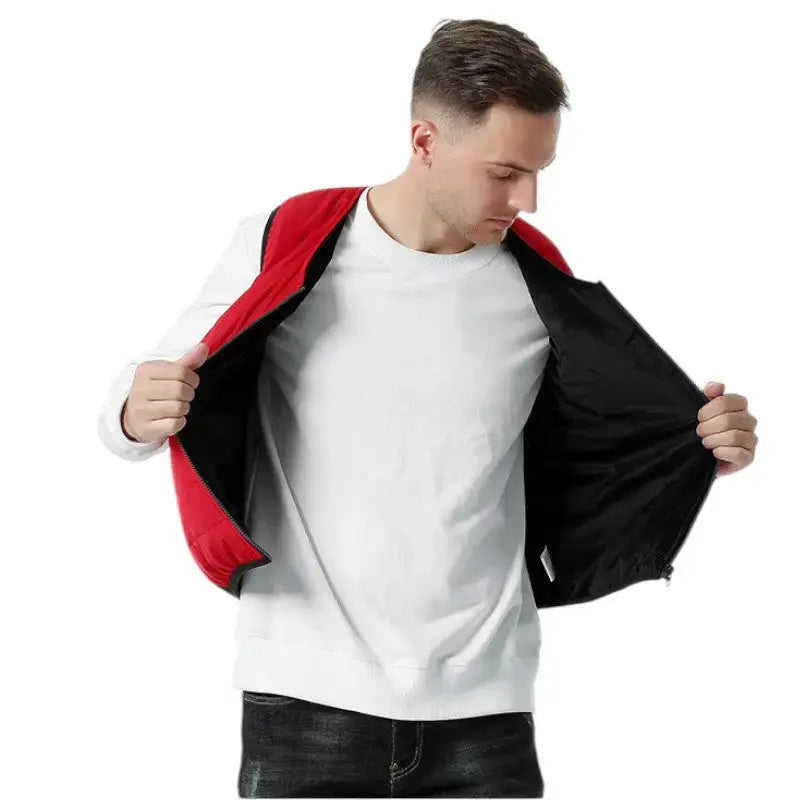 Gilet chauffant homme rouge coupe-vent