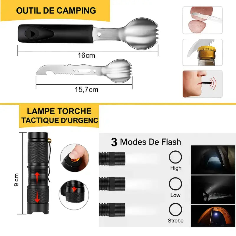 Materiels de survie randonnée sport