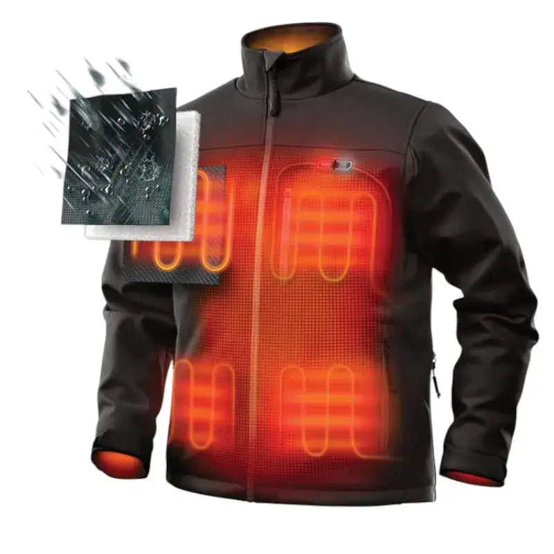Doudoune chauffante homme moto manches longues