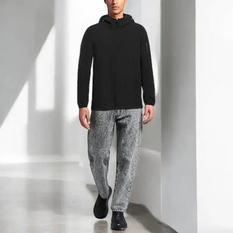 Doudoune chauffante homme noire classique