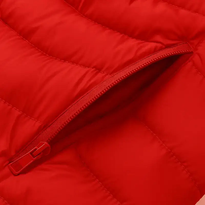 Doudoune chauffante homme rouge manches longues