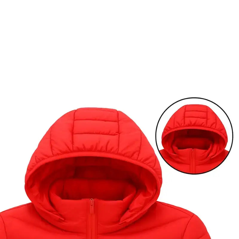 Doudoune chauffante homme rouge manches longues