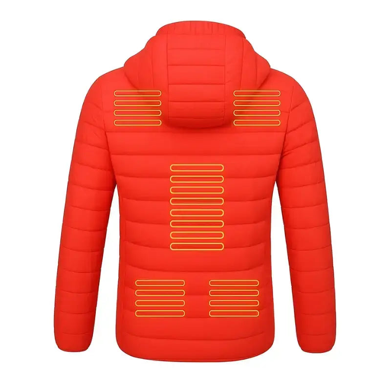 Doudoune chauffante homme rouge manches longues