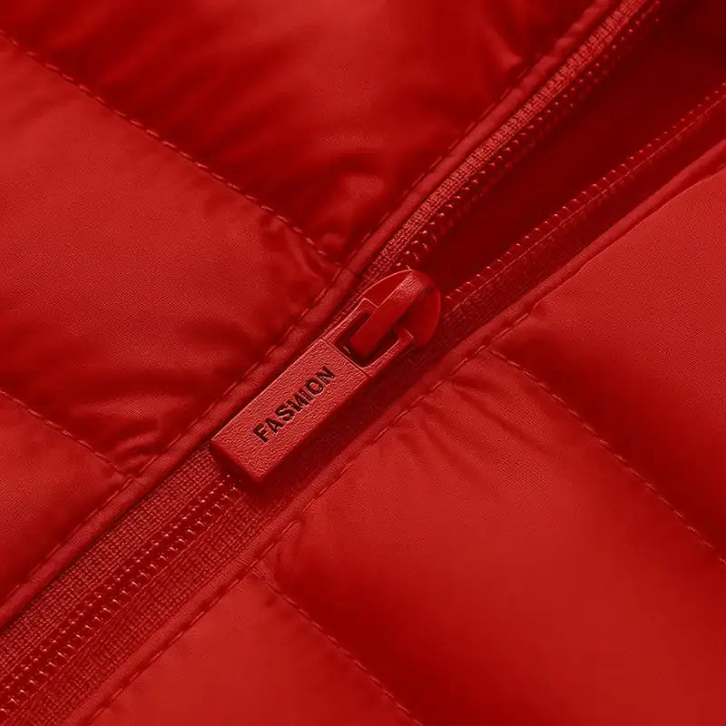 Doudoune chauffante homme rouge manches longues