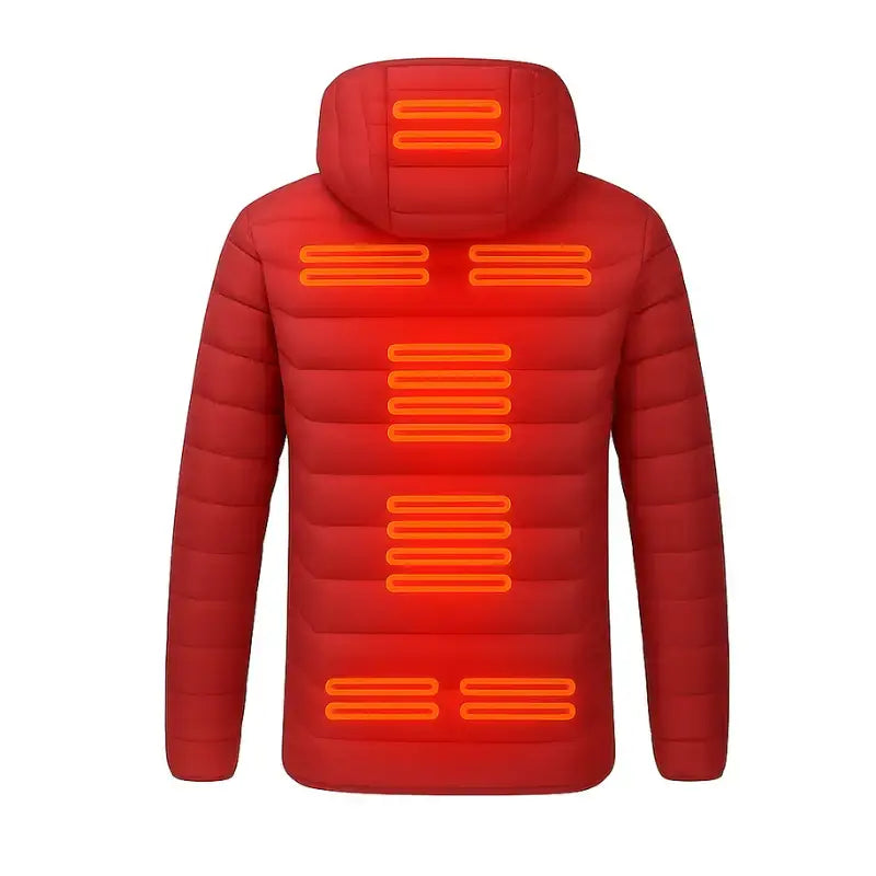 Doudoune chauffante homme rouge manches longues