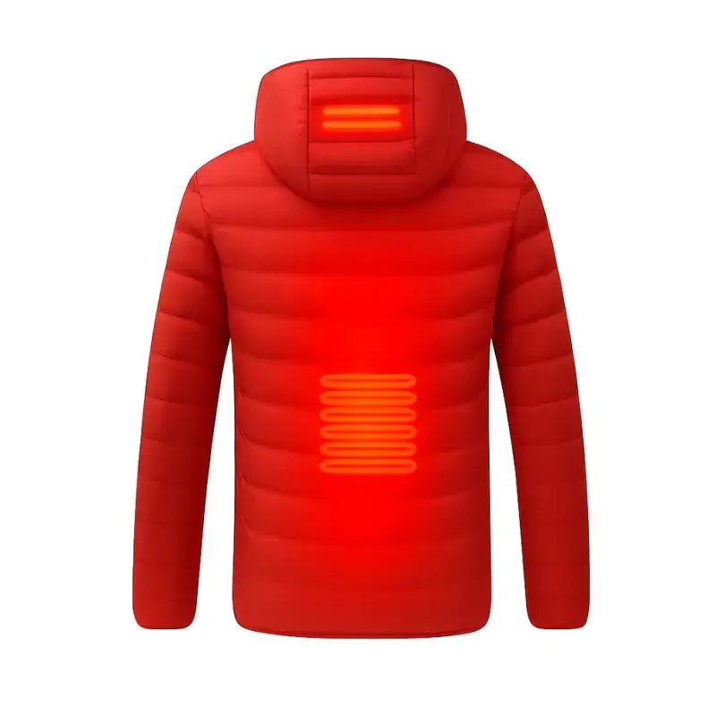 Doudoune chauffante homme rouge manches longues