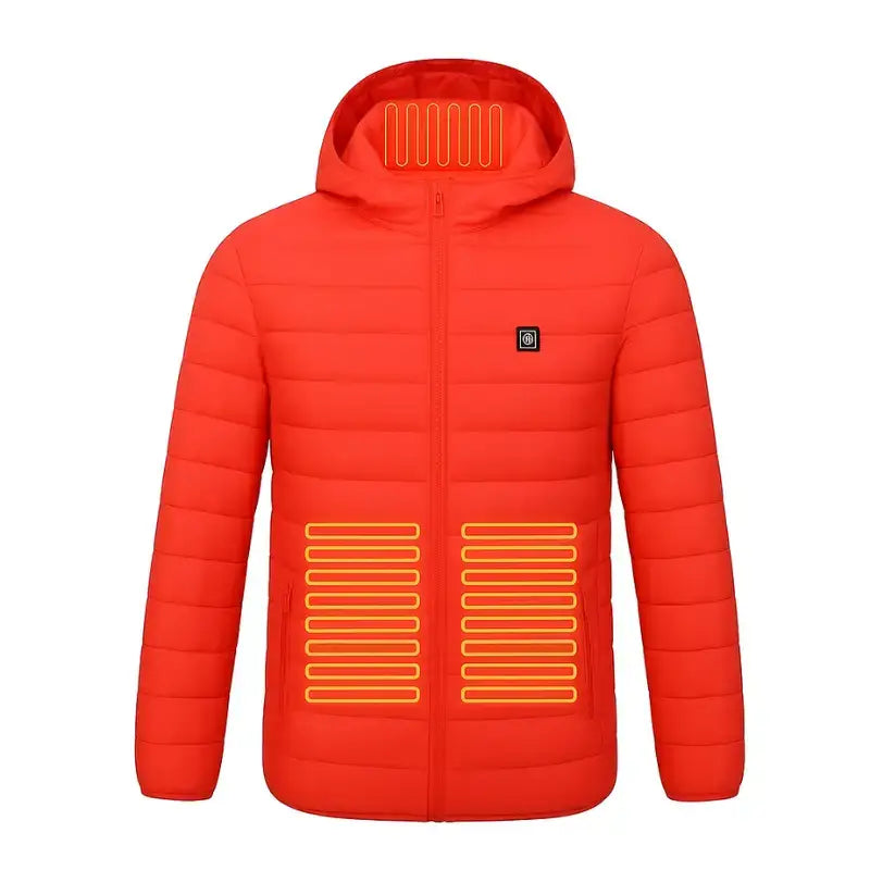 Doudoune chauffante homme rouge manches longues