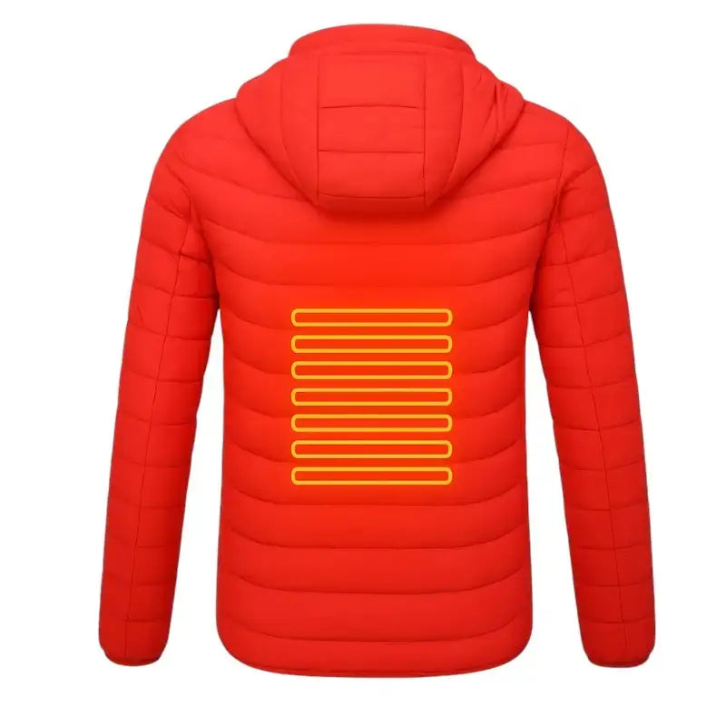 Doudoune chauffante homme rouge manches longues