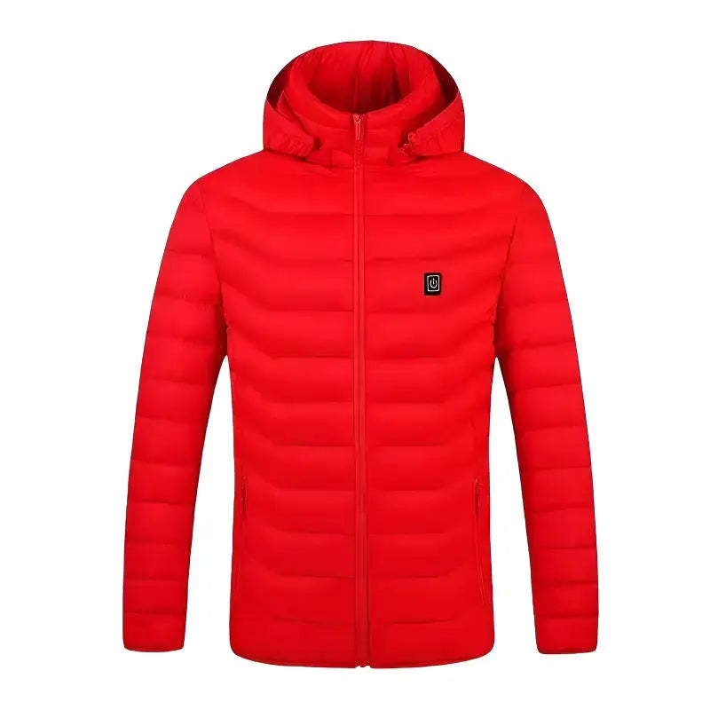 Doudoune chauffante homme rouge manches longues
