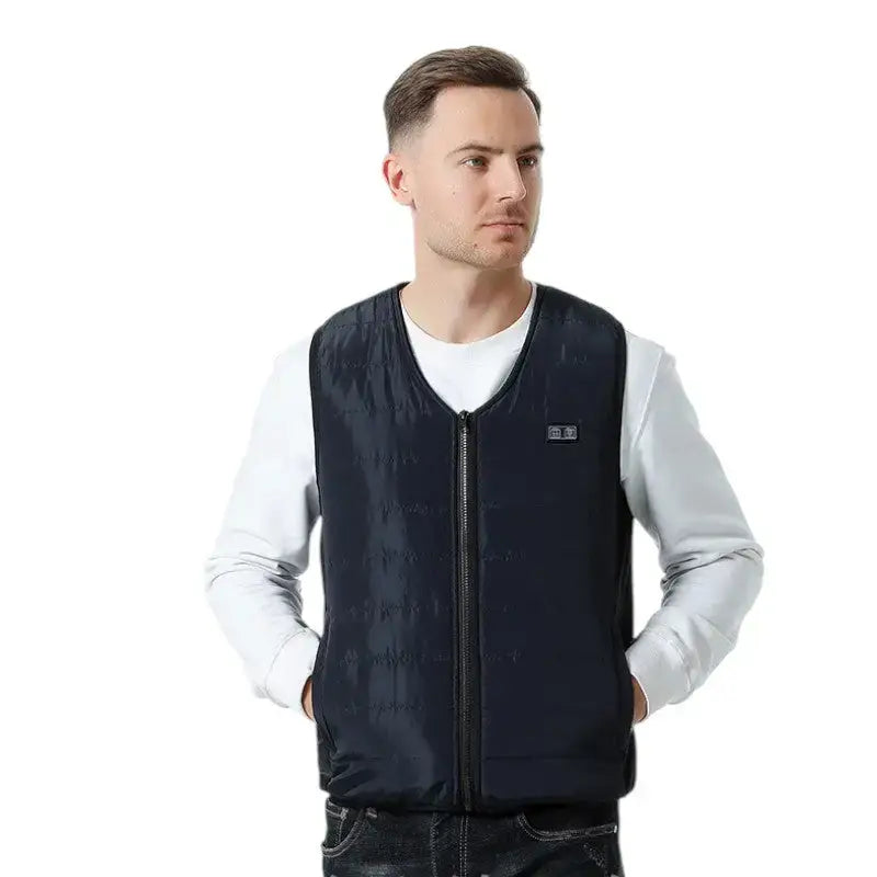 Doudoune sans manche chauffante homme col v