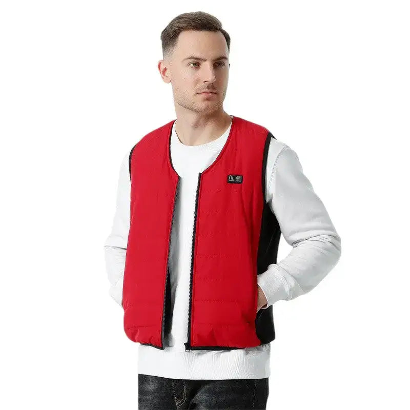 Doudoune sans manche chauffante homme col v