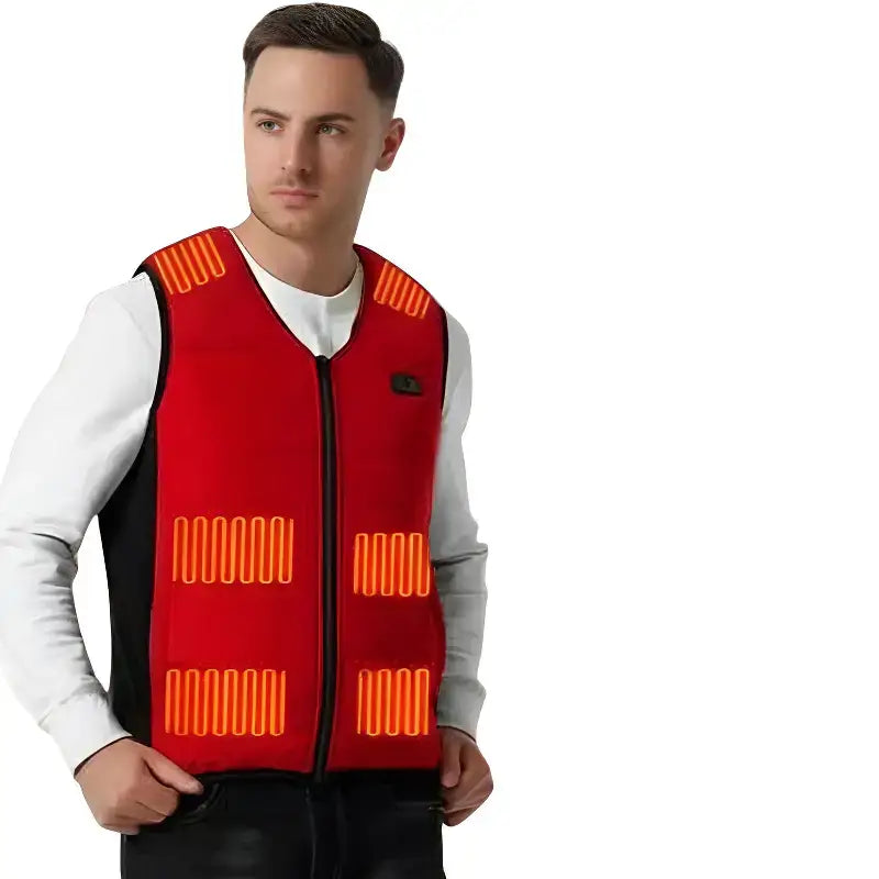 Doudoune sans manche chauffante homme col v