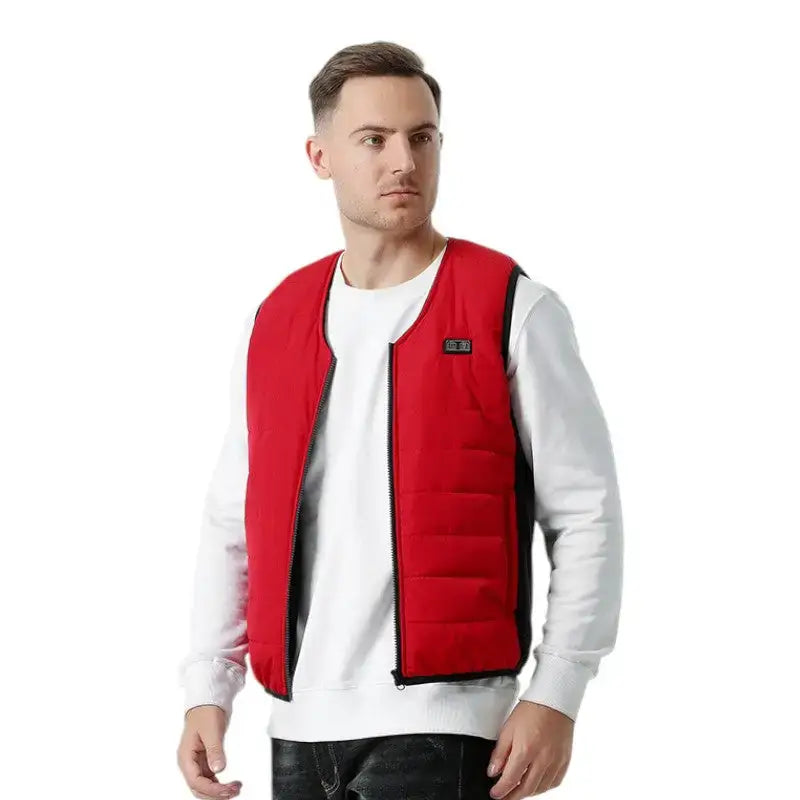 Doudoune sans manche chauffante homme col v