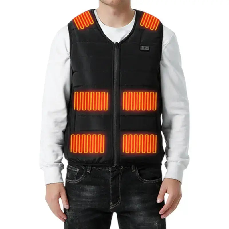 Doudoune sans manche chauffante homme col v