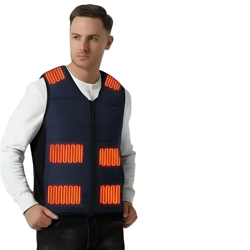 Doudoune sans manche chauffante homme col v