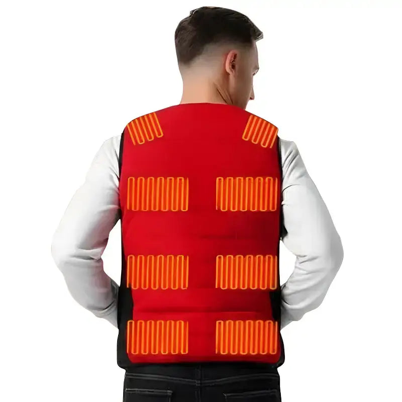 Doudoune sans manche chauffante homme col v