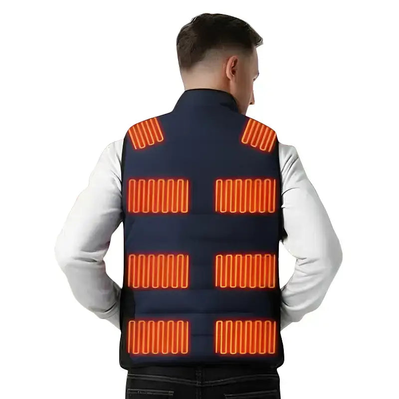 Doudoune sans manche chauffante homme col v