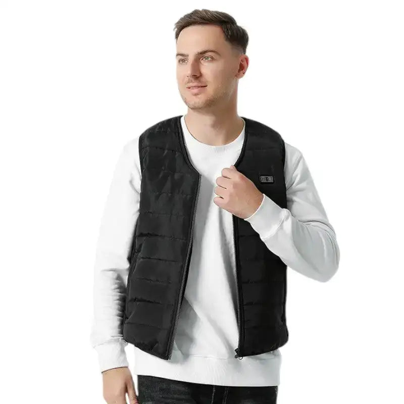 Doudoune sans manche chauffante homme col v