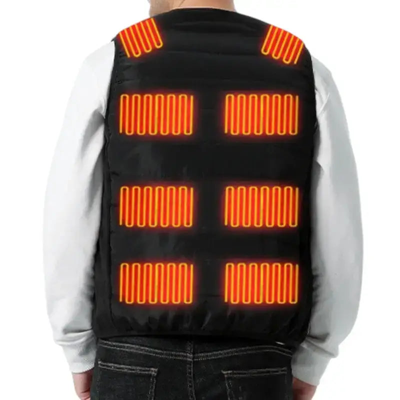 Doudoune sans manche chauffante homme col v