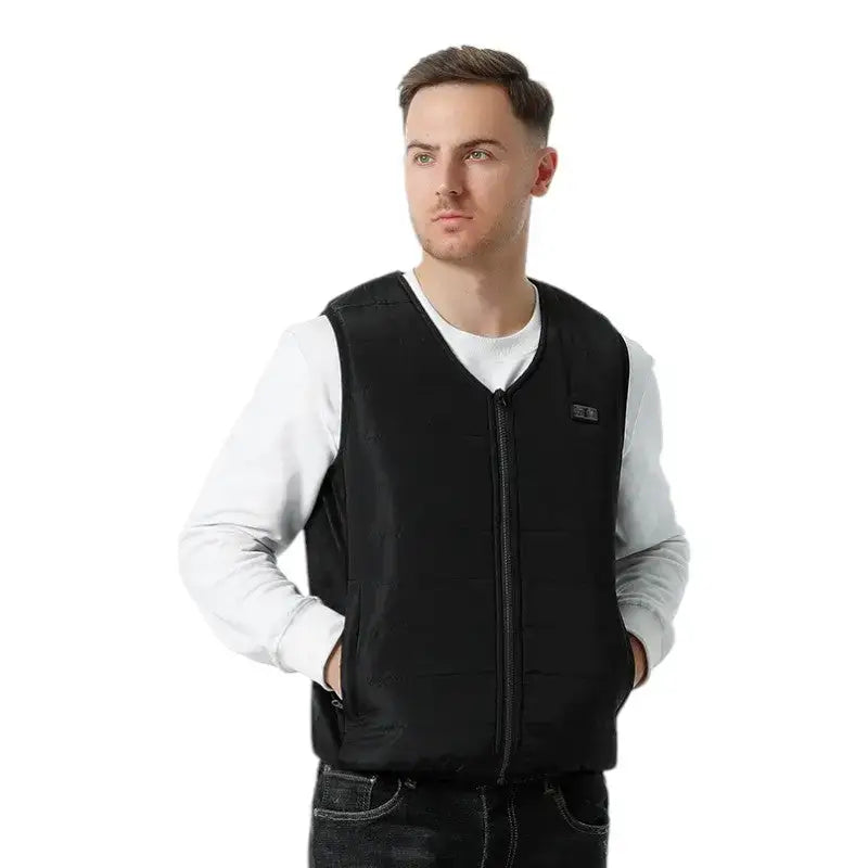 Doudoune sans manche chauffante homme col v
