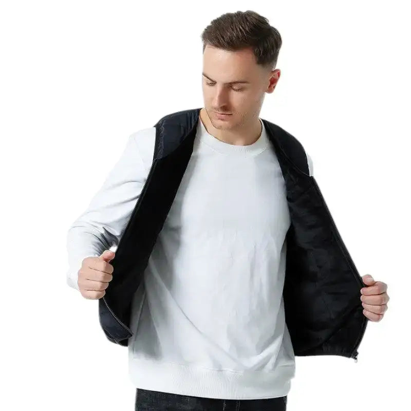 Doudoune sans manche chauffante homme col v