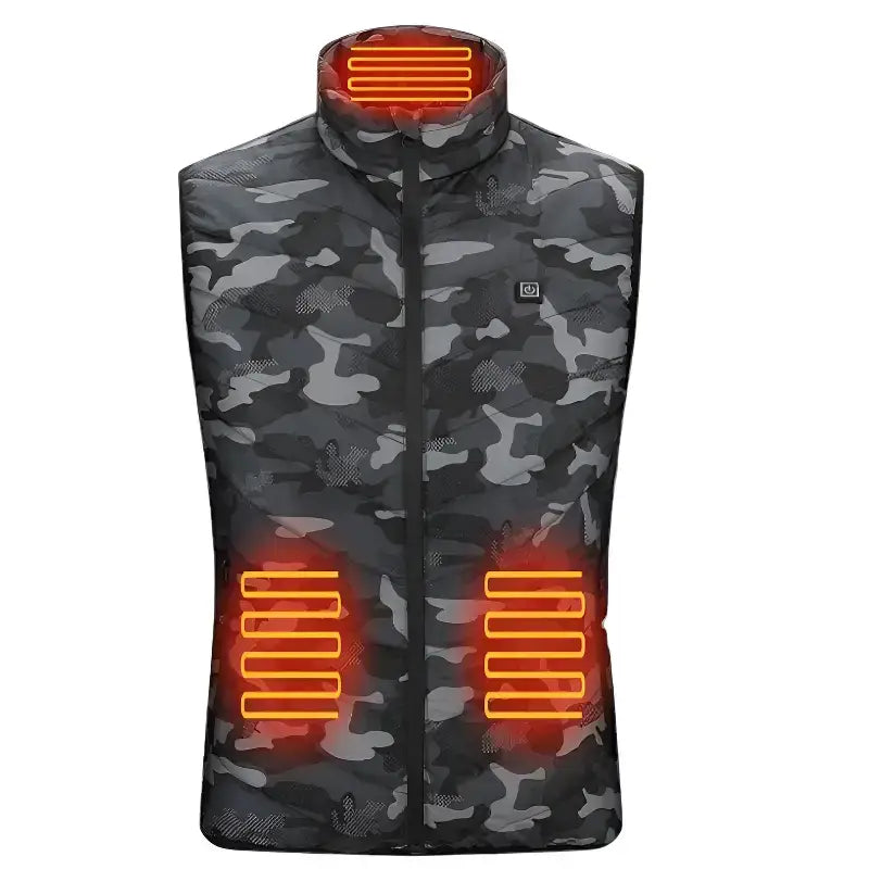 Gilet chauffant camouflage adulte