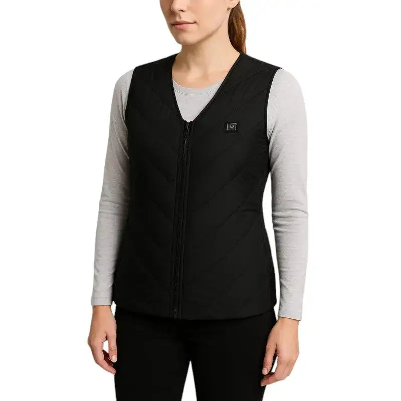 Gilet chauffant homme noir - 4 zones usb - nylon coupe-vent - 3 niveaux