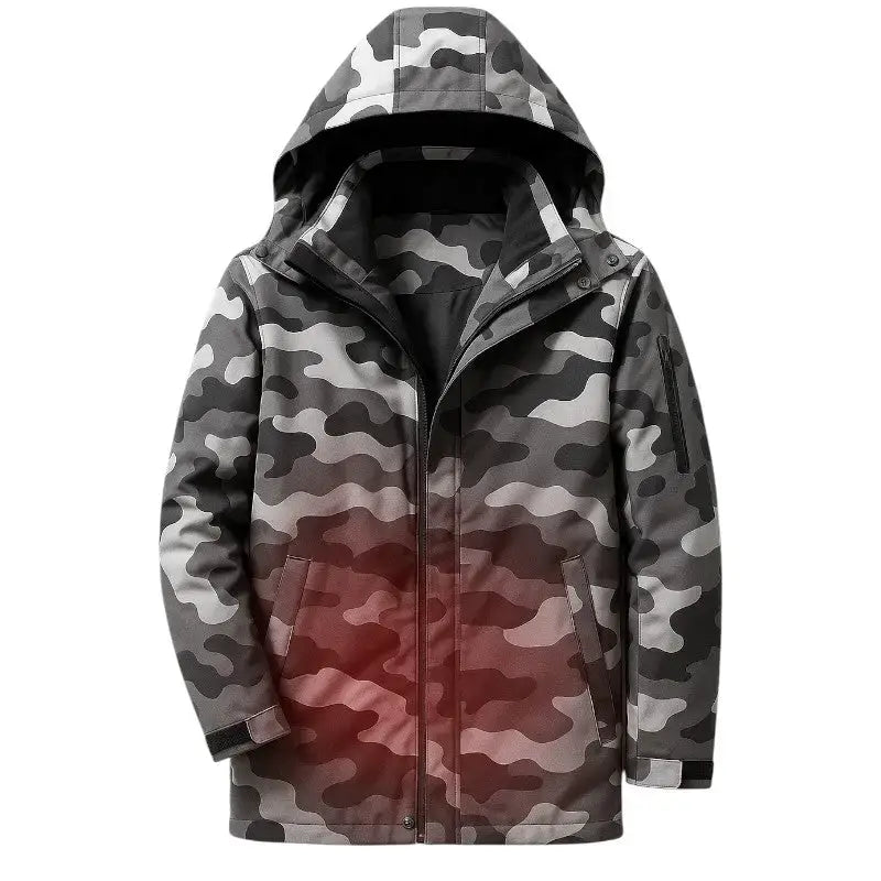 Veste chauffante camouflage gris noir
