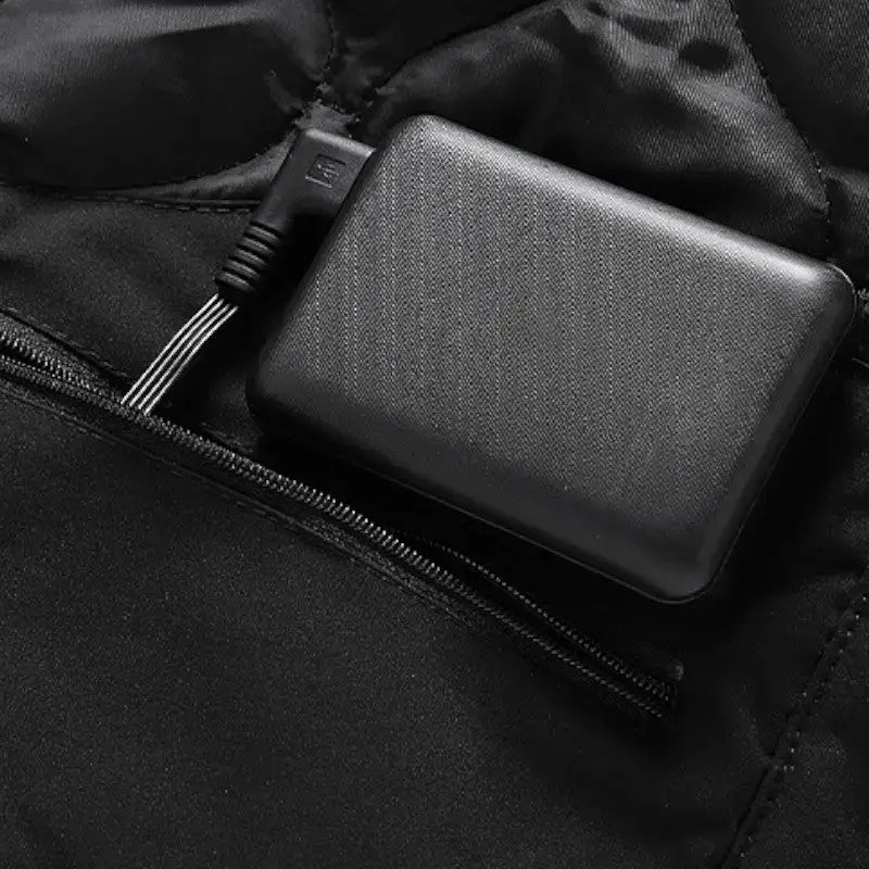 Veste chauffante homme 9 zones polyester