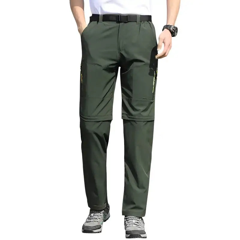 Pantalon trekking vert polyvalent