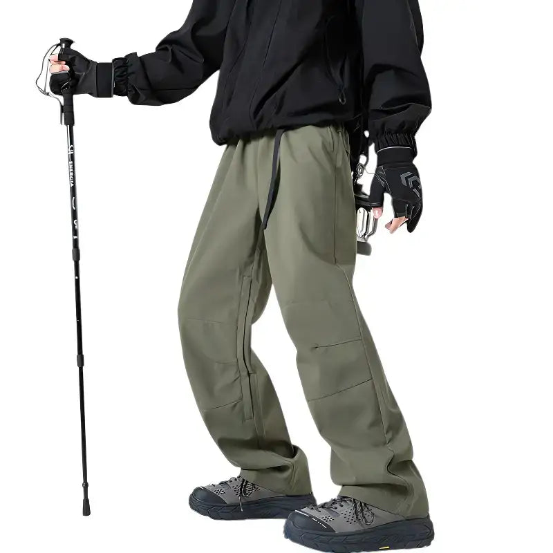 Pantalon trekking imperméable technique 10000-20000mm doublure maille coupe large