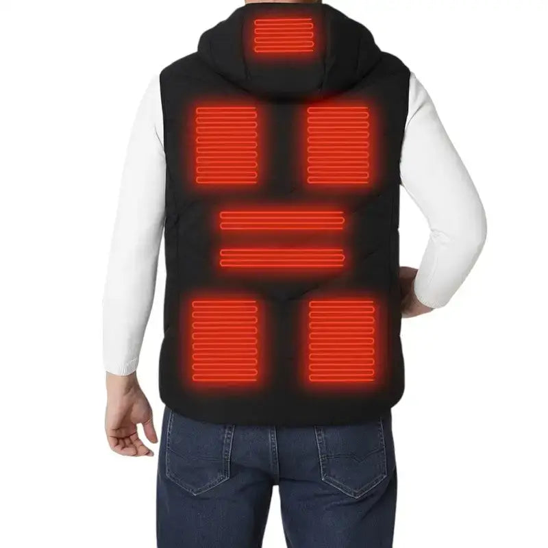 Gilet doudoune chauffant homme - 8 zones usb - capuche - outdoor