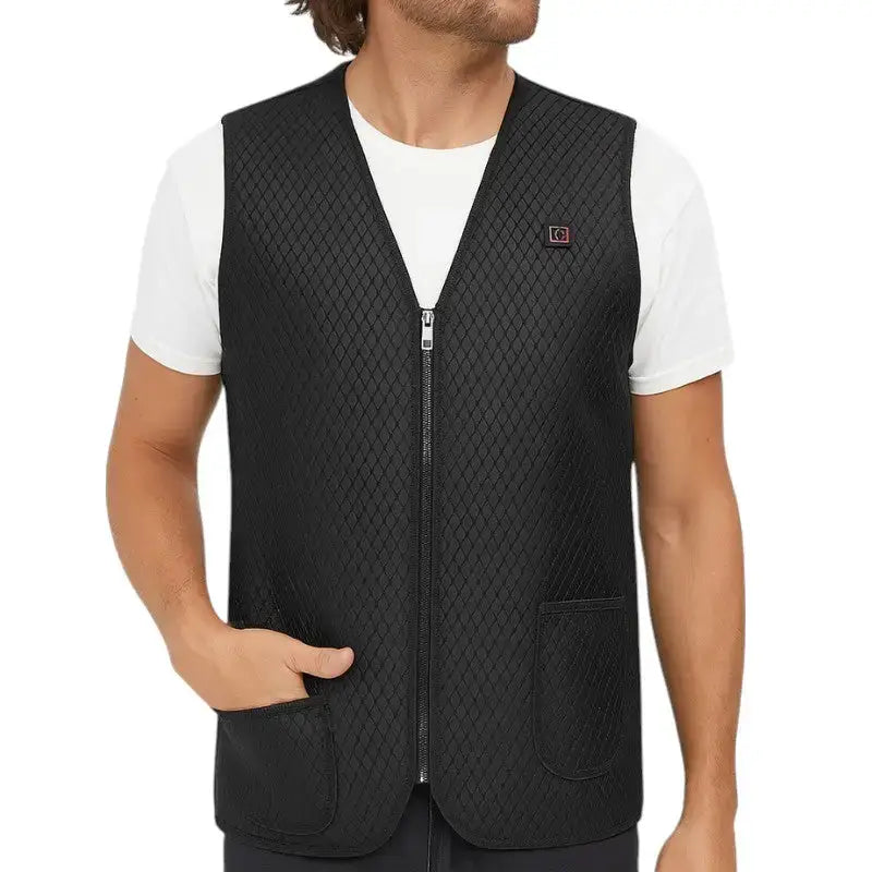 Gilet chauffant homme fibre carbone néoprène