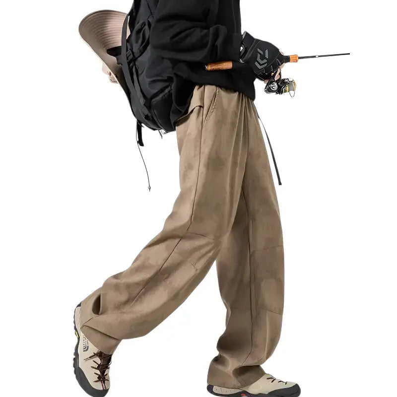 Pantalon trekking imperméable technique 10000-20000mm doublure maille coupe large
