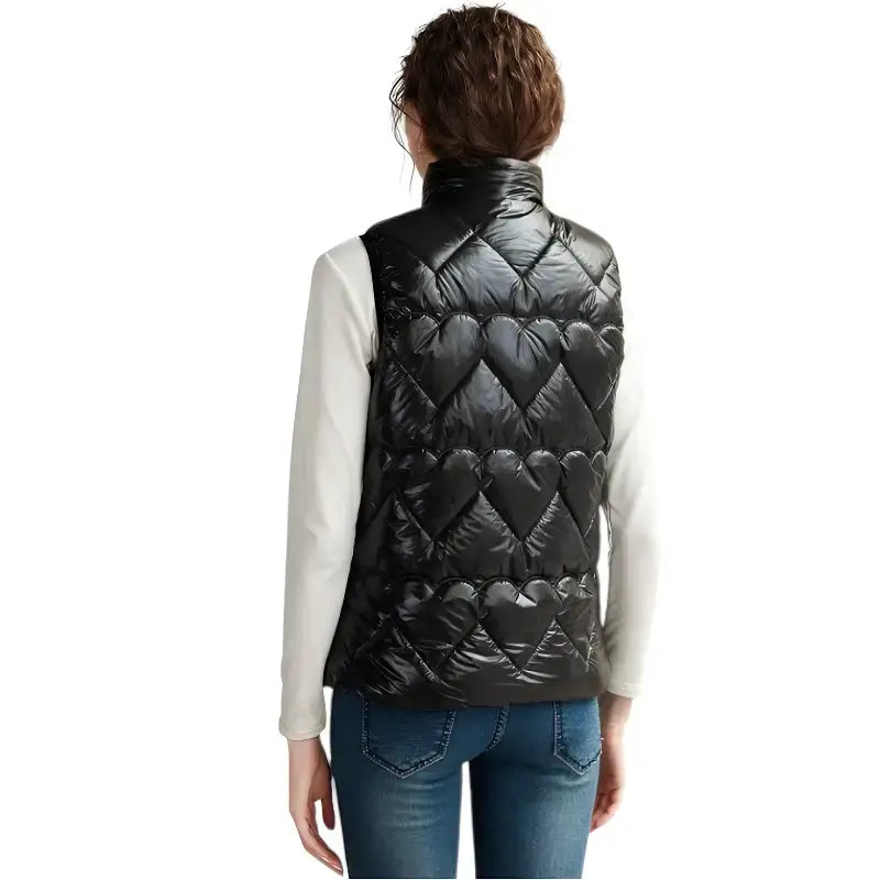 Gilet chauffant femme urbain nylon brillant