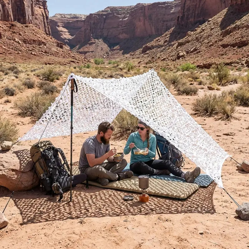 Filet camouflage blanc ombrage pergola