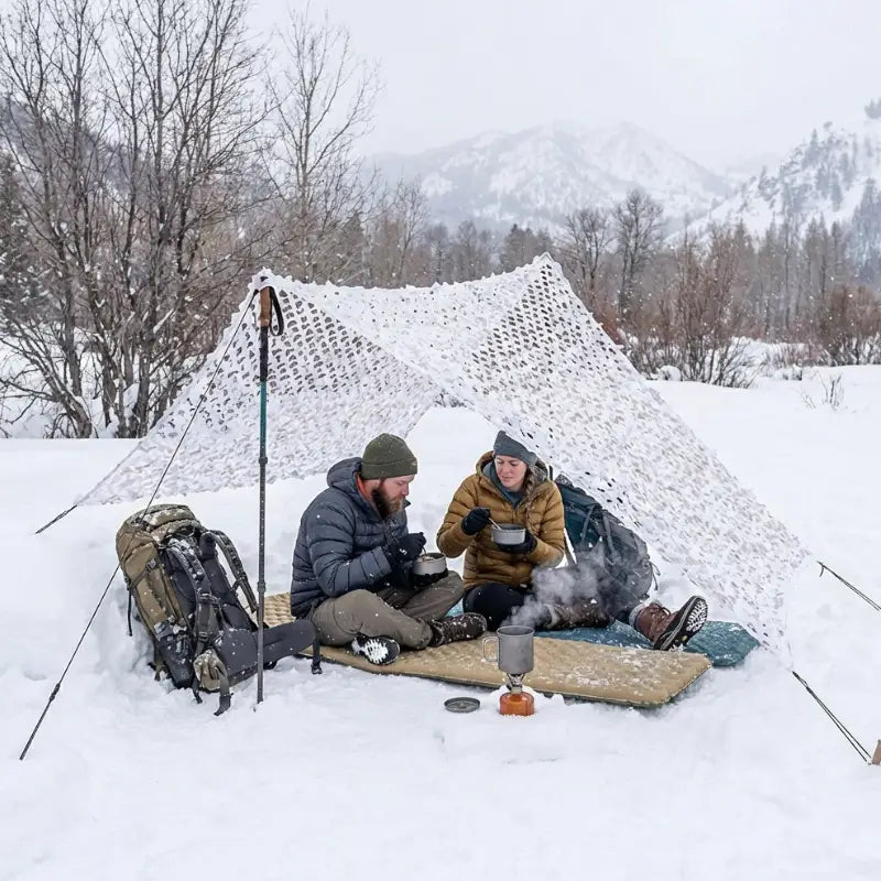 Filet camouflage blanc ombrage pergola