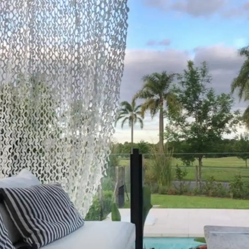 Filet camouflage blanc ombrage pergola