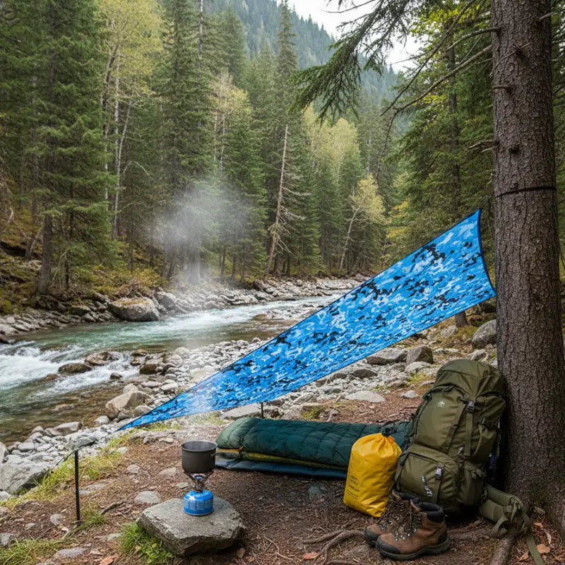Filet camouflage bleu marine nautique