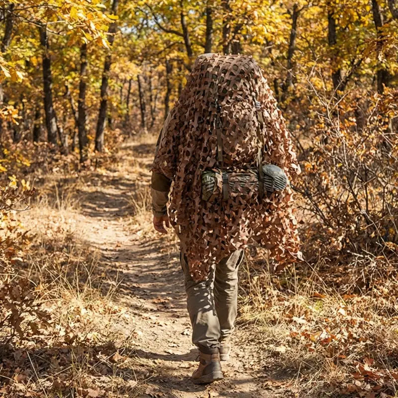 Filet camouflage grand espace chasse militaire