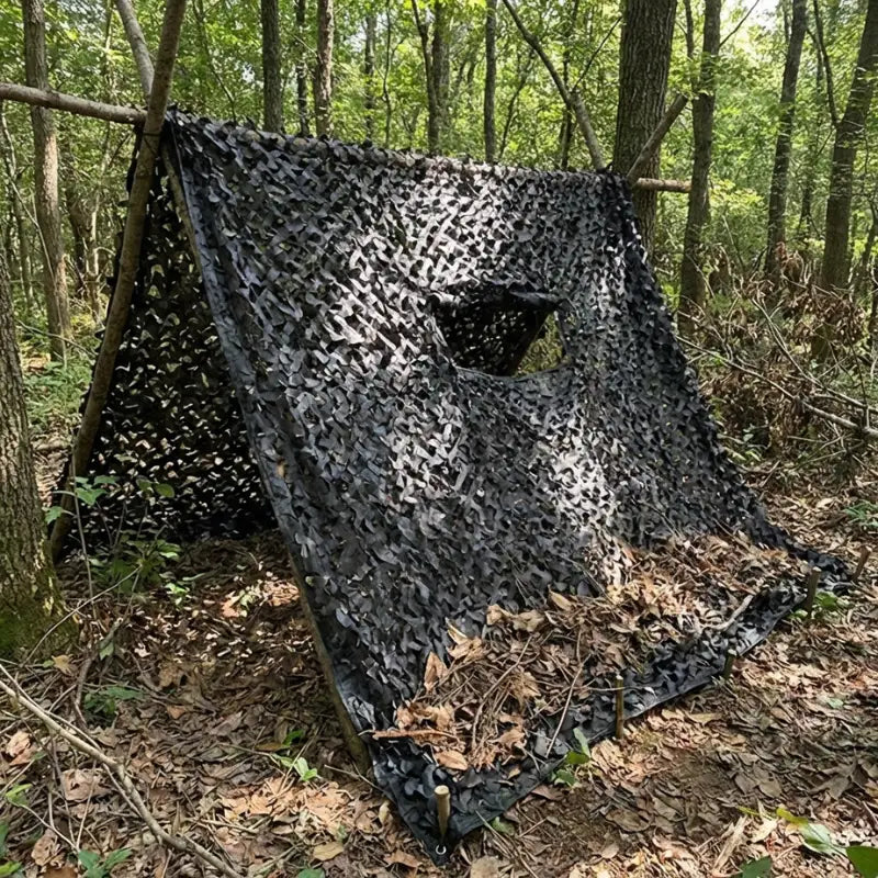 Filet camouflage renforcé noir bivouac