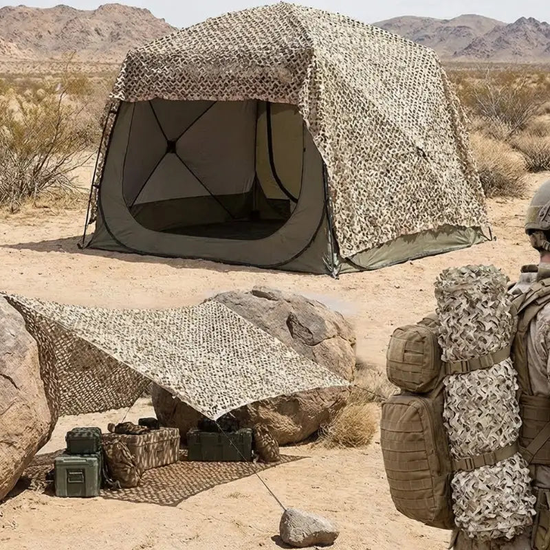 Filet camouflage sable désert beige