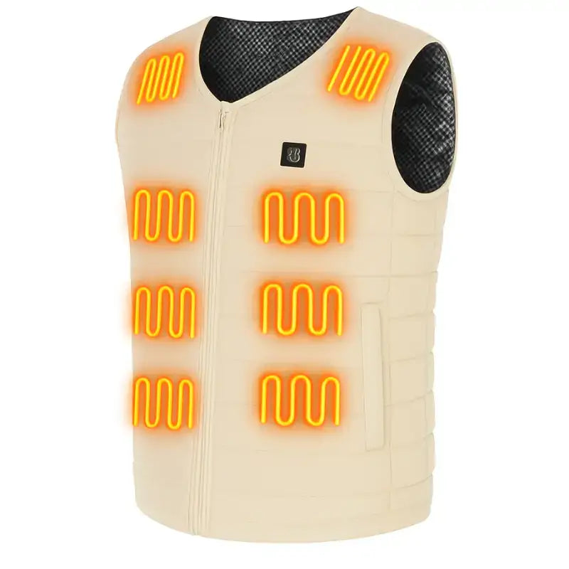 Gilet chauffant homme imperméable 9 zones