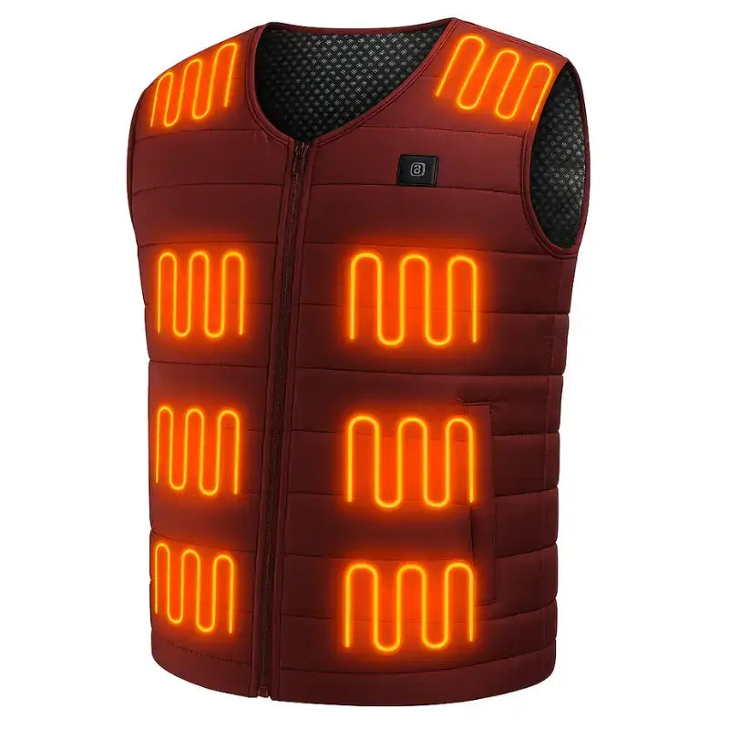 Gilet chauffant homme imperméable 9 zones