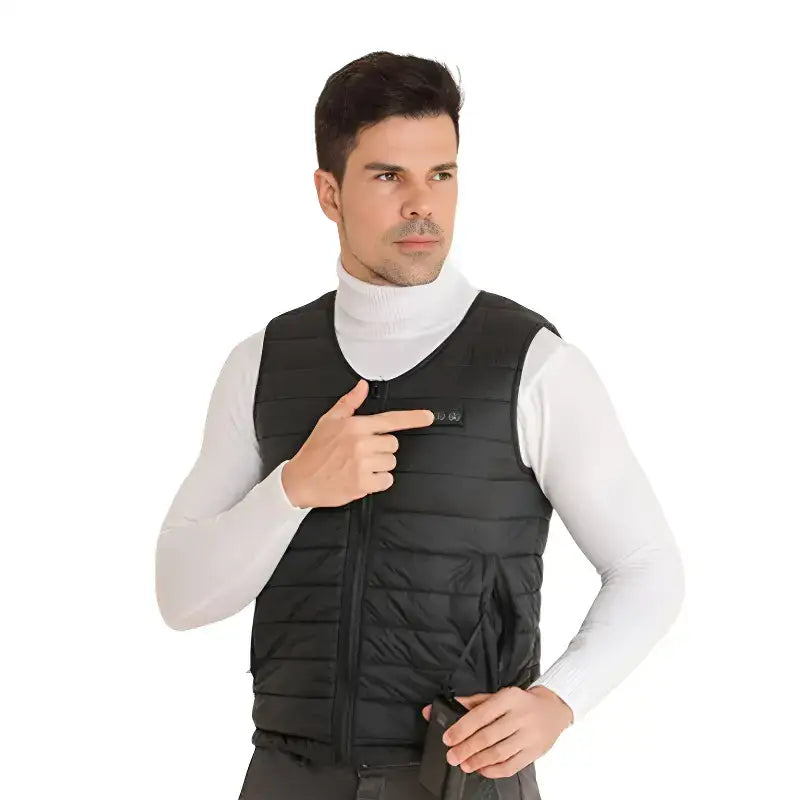 Gilet chauffant homme imperméable 9 zones