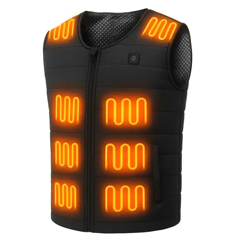 Gilet chauffant homme imperméable 9 zones