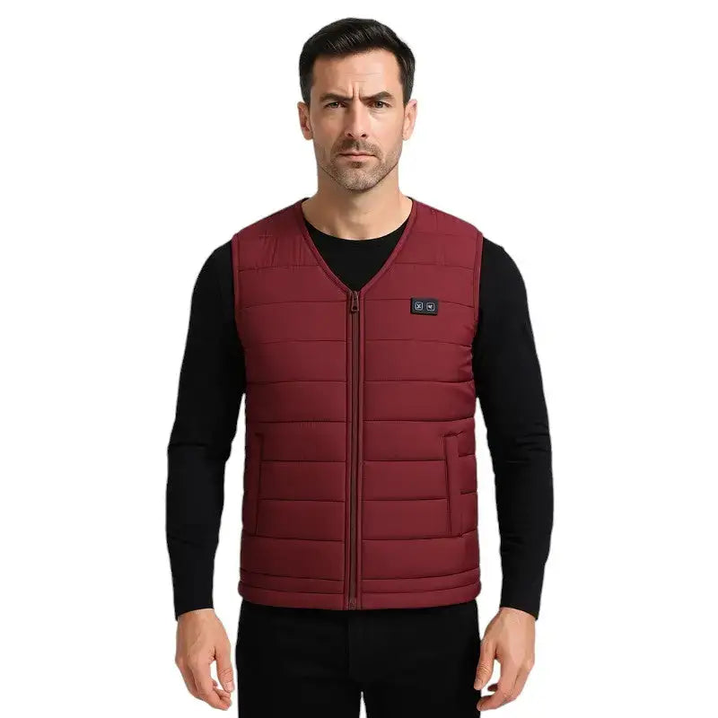 Gilet chauffant homme imperméable 9 zones