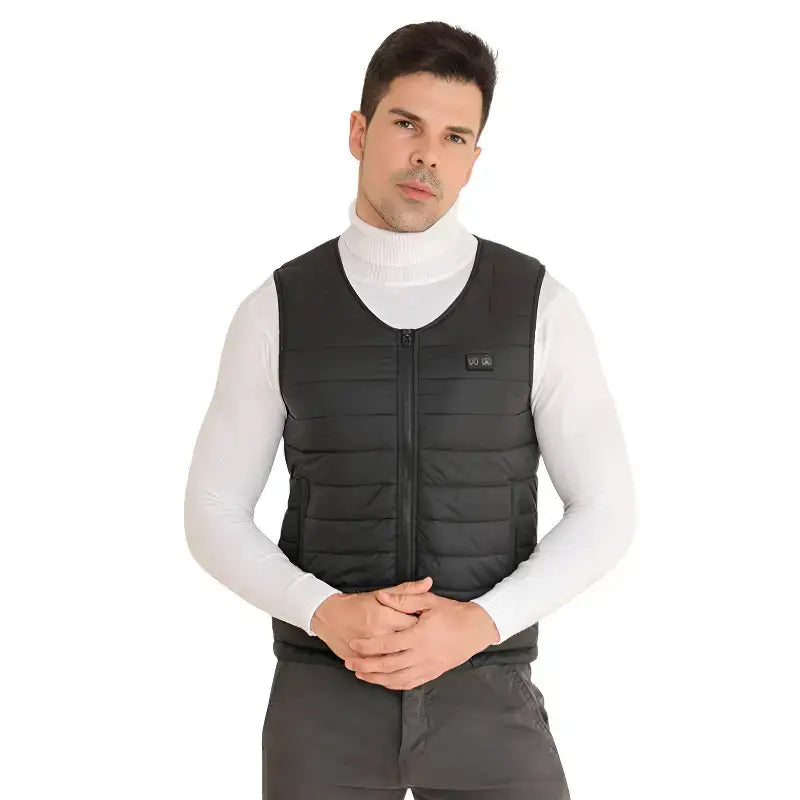 Gilet chauffant homme imperméable 9 zones
