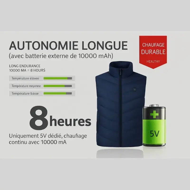 Gilet chauffant homme ski batterie requise