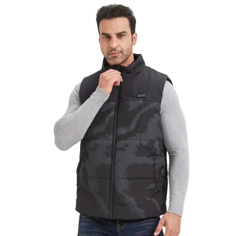 Gilet chauffant homme synthétique matelassé - 4 zones usb